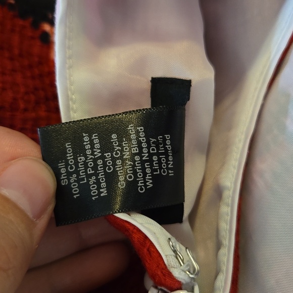 Ann Taylor 4P Red Poppies Print Cotton Midi Dress - Picture 10 of 13